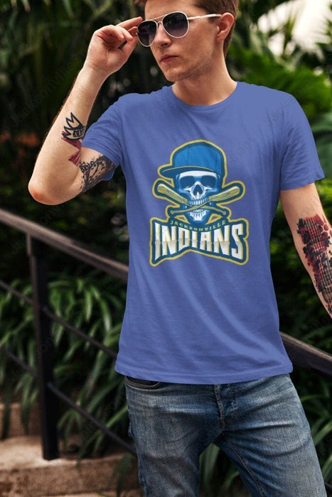 Jacksonville Indians T-shirt 2020 Baseball Skull Cross Bat - iSignShop